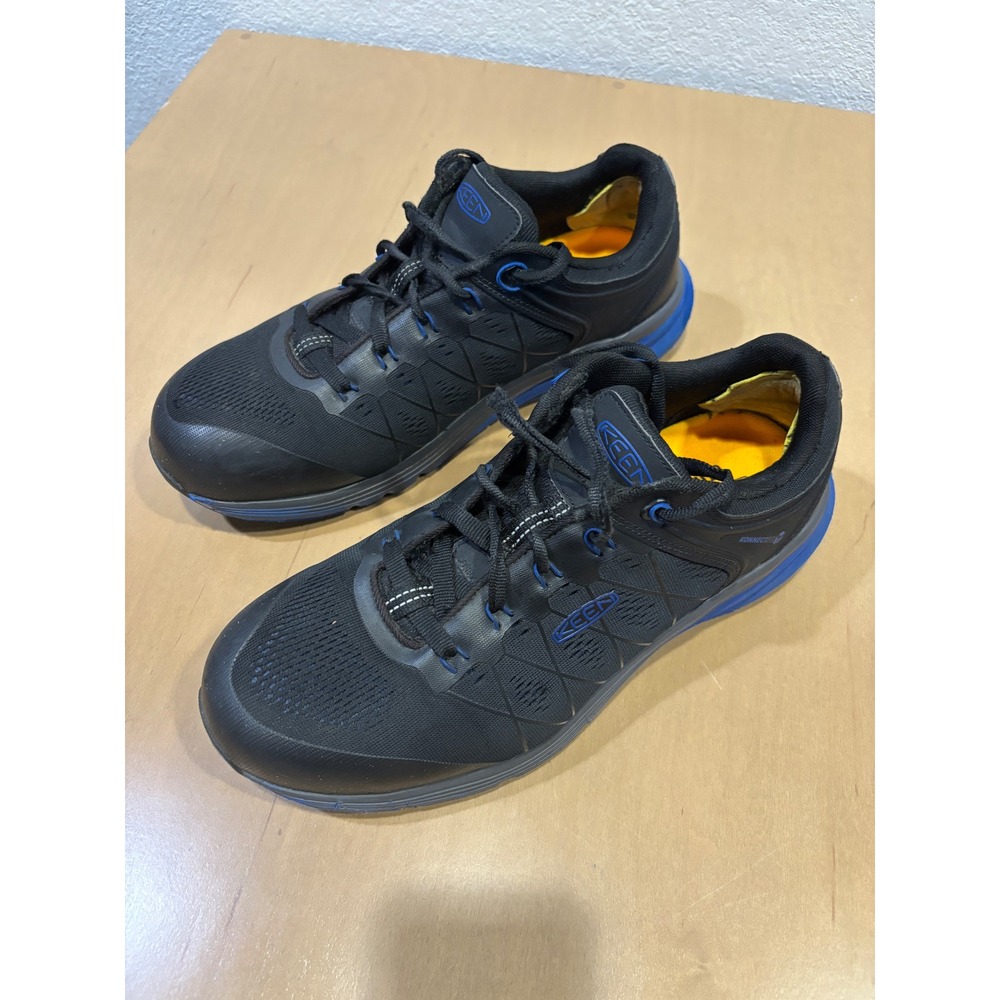 KEEN Utility Vista Energy Mens 11EE Black Blue Carbon Toe Work Shoes 1025754EE